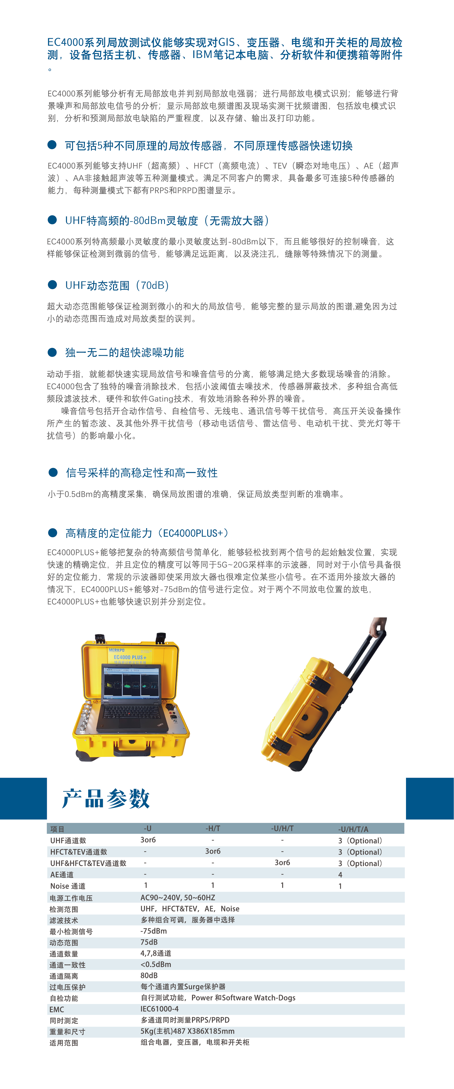 EC4000 便攜式局放測(cè)試診斷和定位儀(圖1)